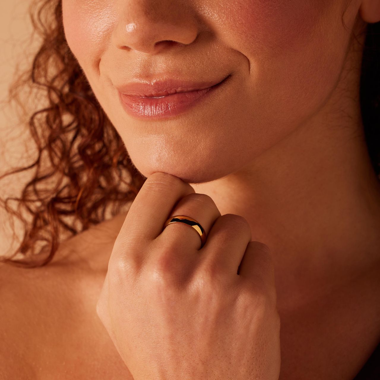 Stainless steel goldplated ring voor dames