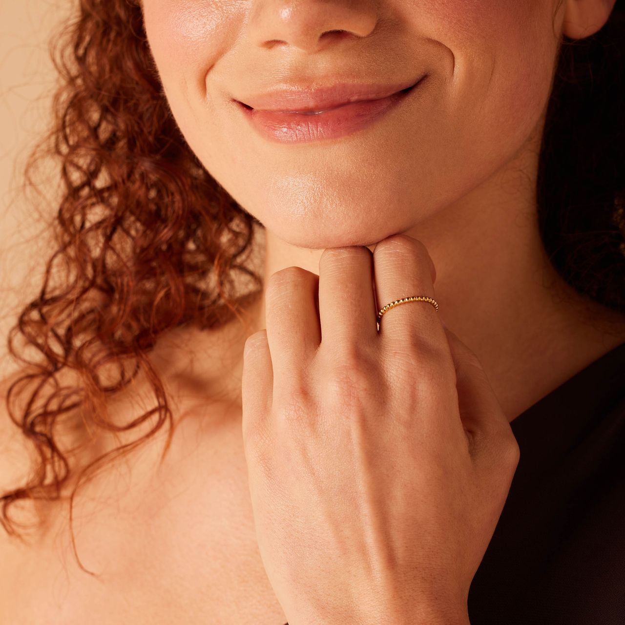 Stainless steel goldplated ring bolletje 2mm