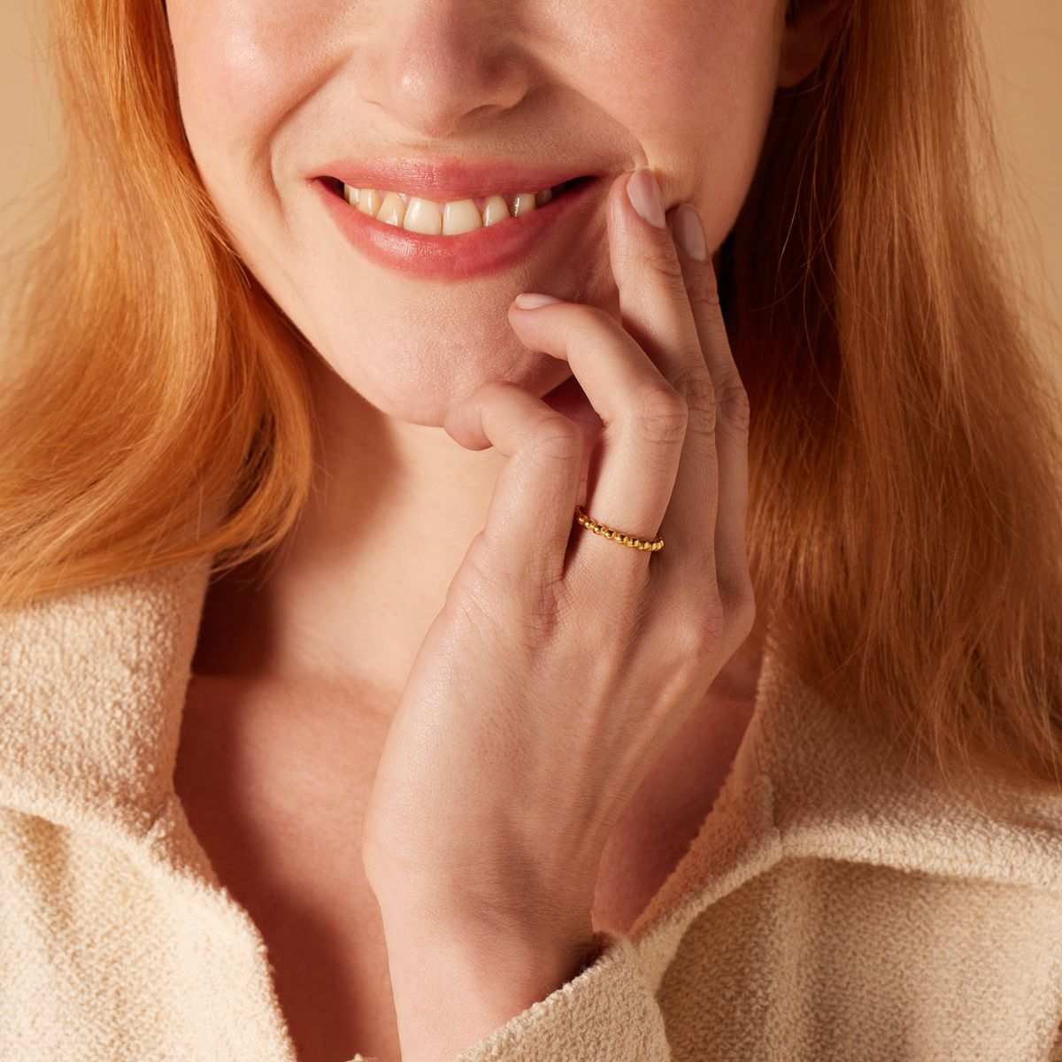 Stainless steel goldplated ring voor dames