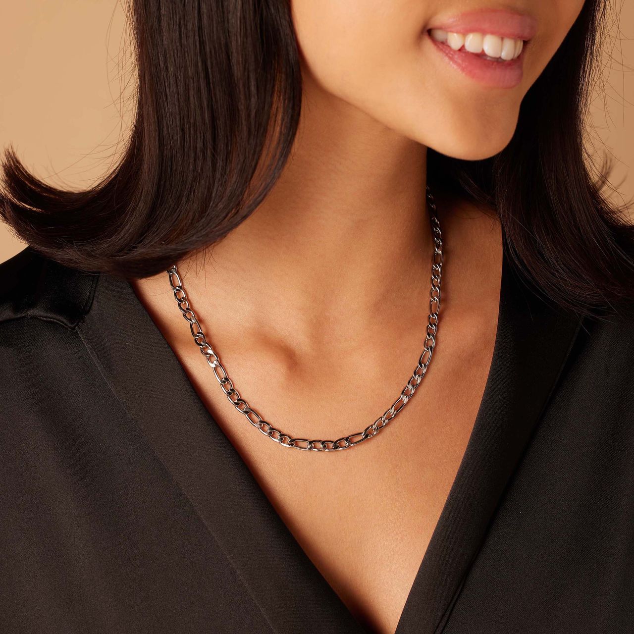 Stainless steel figaro ketting unisex 5mm breed