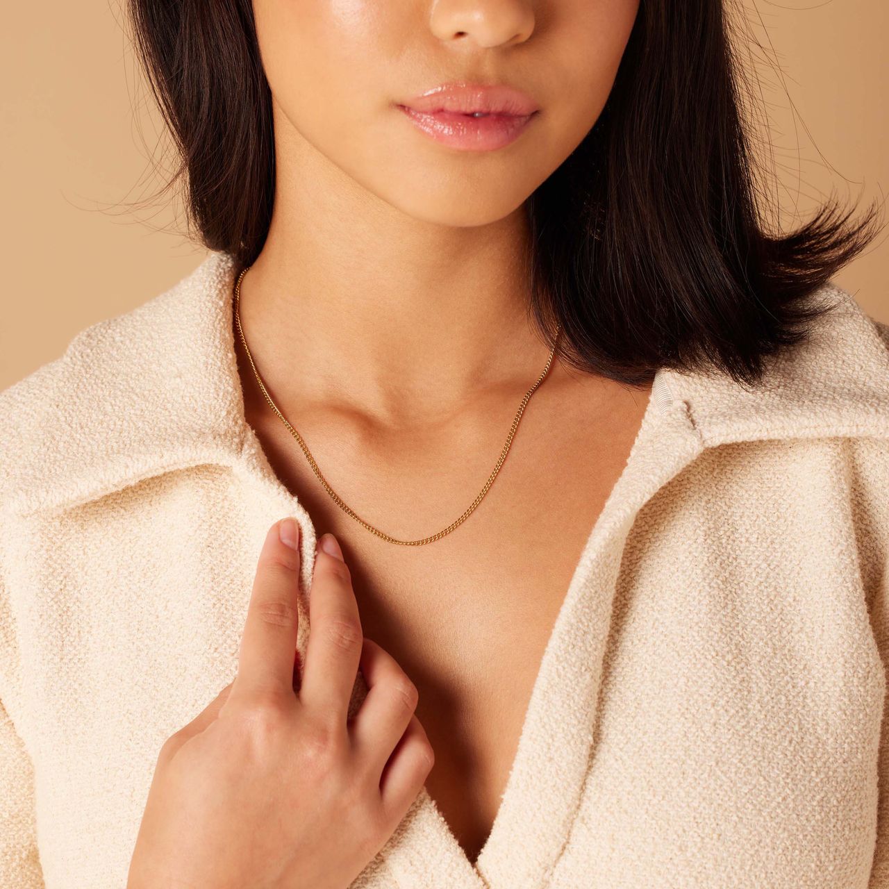 Stainless steel goldplated schakelketting 2mm voor dames