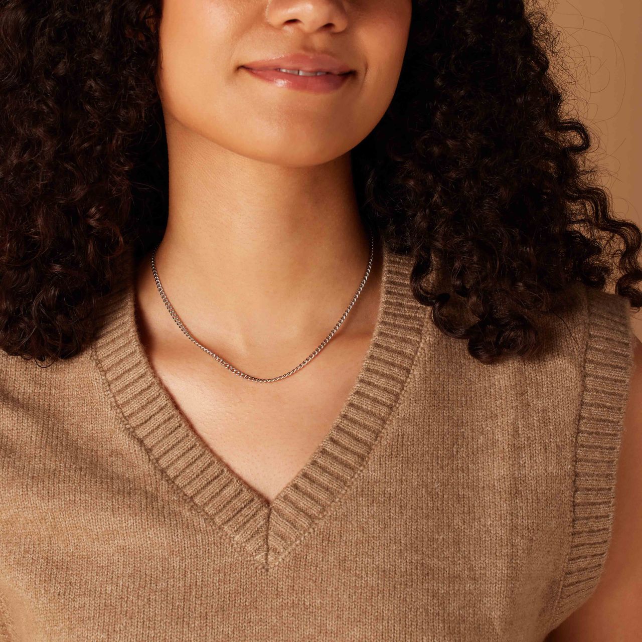 Stalen schakelketting 3mm voor dames