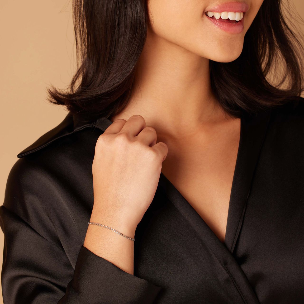 Stainless steel armband figaro 2mm