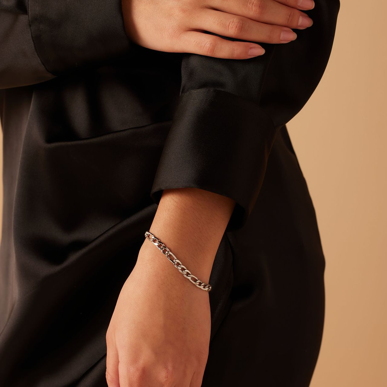 Armband mit Figaroglied aus Edelstahl, 5 mm