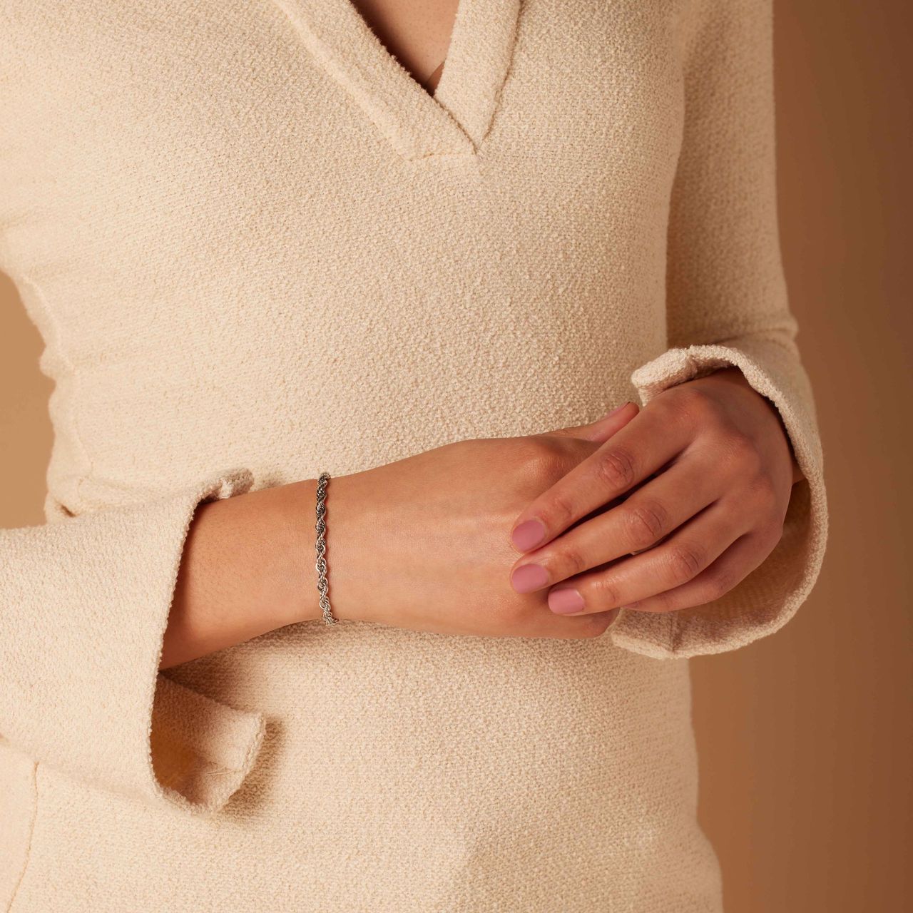 Stainless steel armband koord 5mm