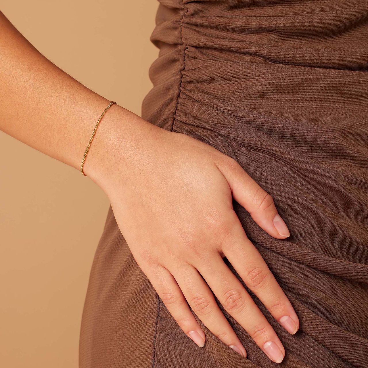 Stainless steel goldplated schakelarmband 2mm