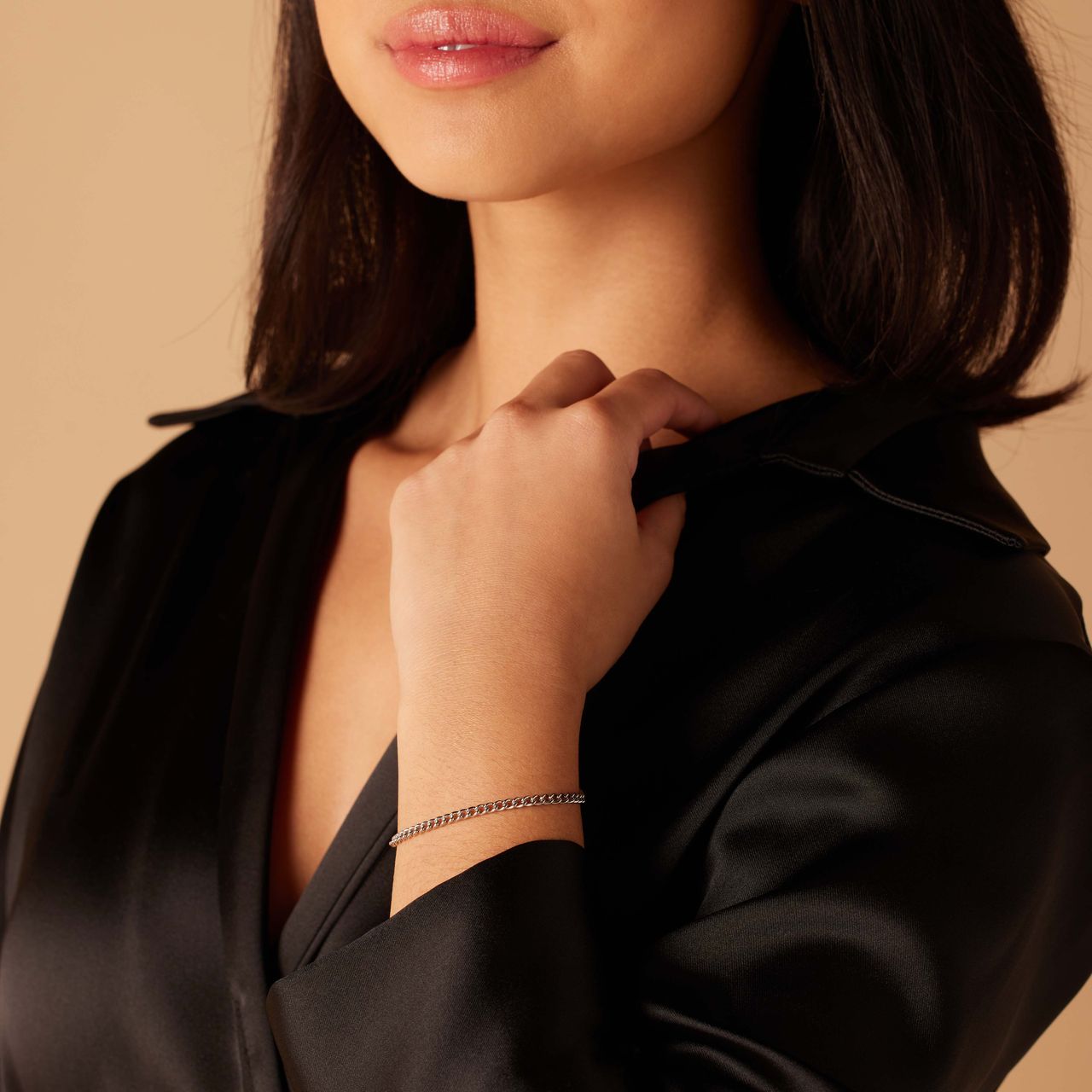 Stainless steel armband gourmet 3mm