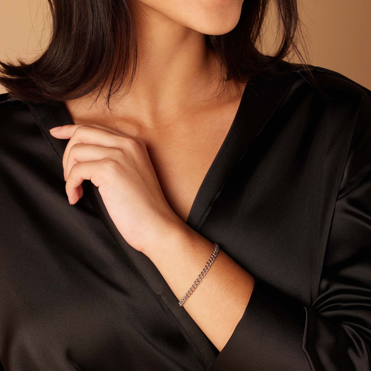 Stainless steel armband gourmet 4mm