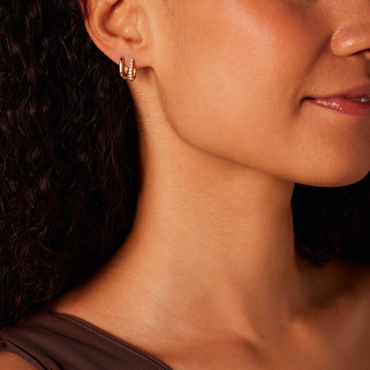Zilveren goldplated sieradenset met zirkonia voor dames