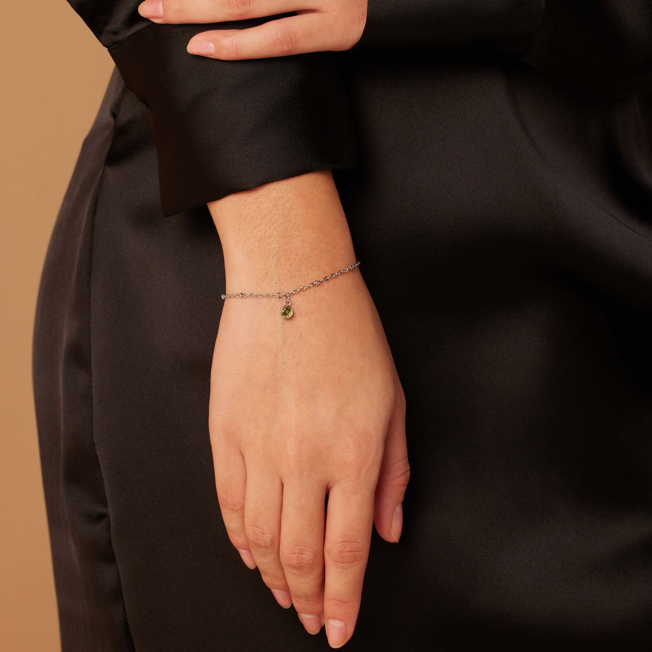 Stainless steel armband geboortesteen augustus