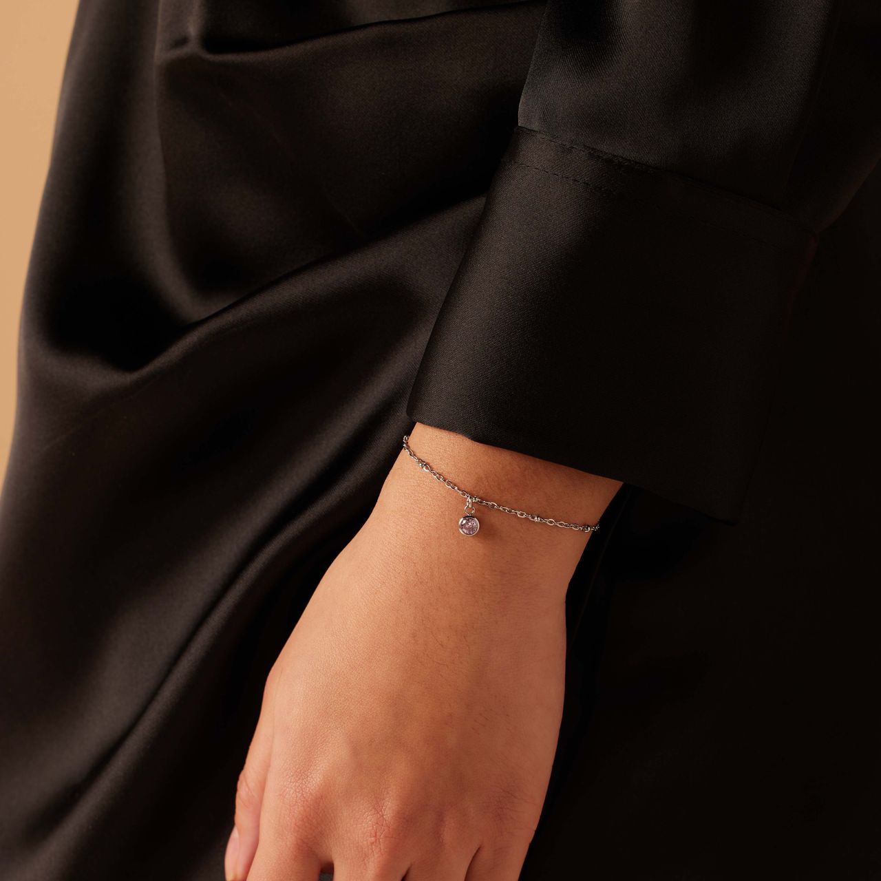 Armband aus Edelstahl, mit Geburtsstein, Oktober