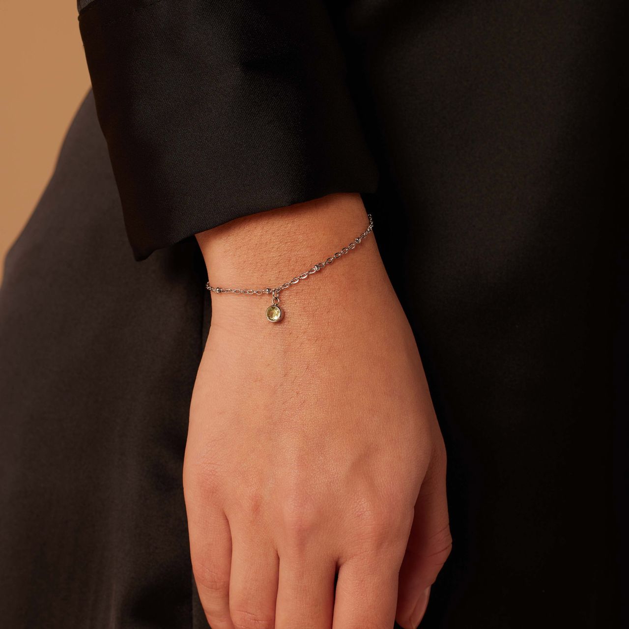 Stainless steel armband geboortesteen november