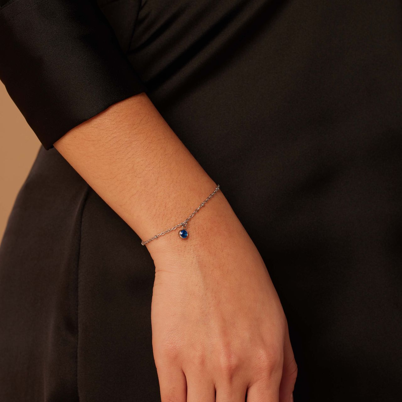 Armband aus Edelstahl, mit Geburtsstein, Dezember