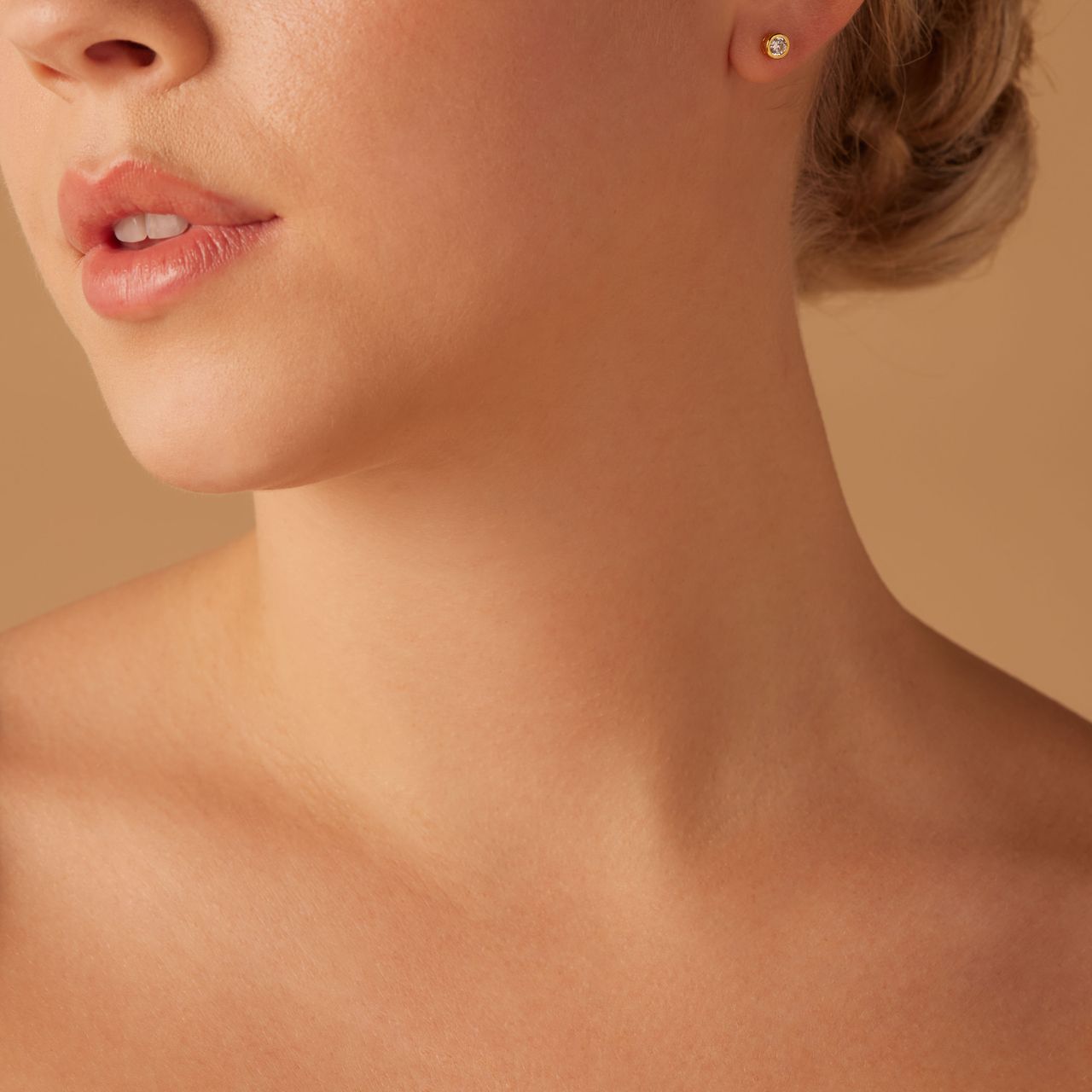 Zilveren goldplated oorknoppen 4 mm voor dames