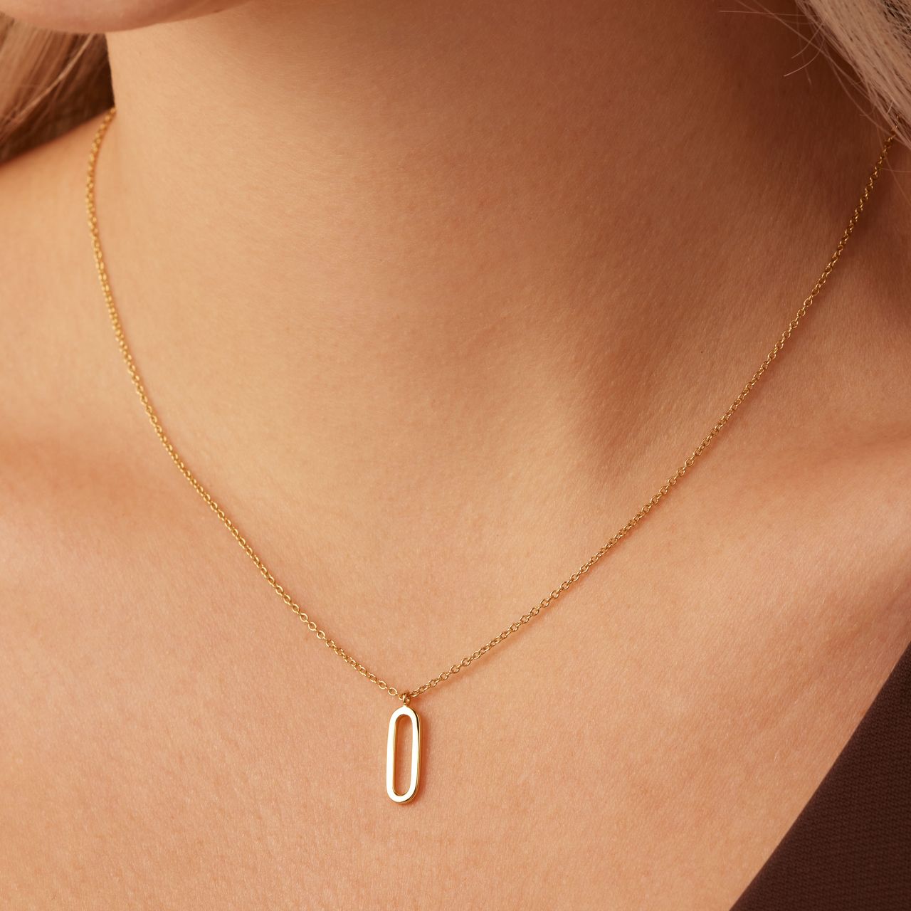 Zilveren goldplated ketting met hanger voor dames