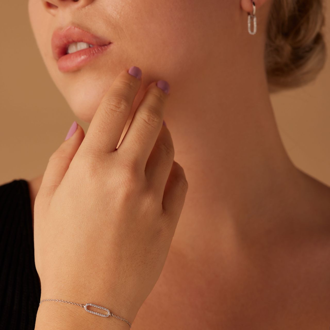 Zilveren armband ovaal zirkonia