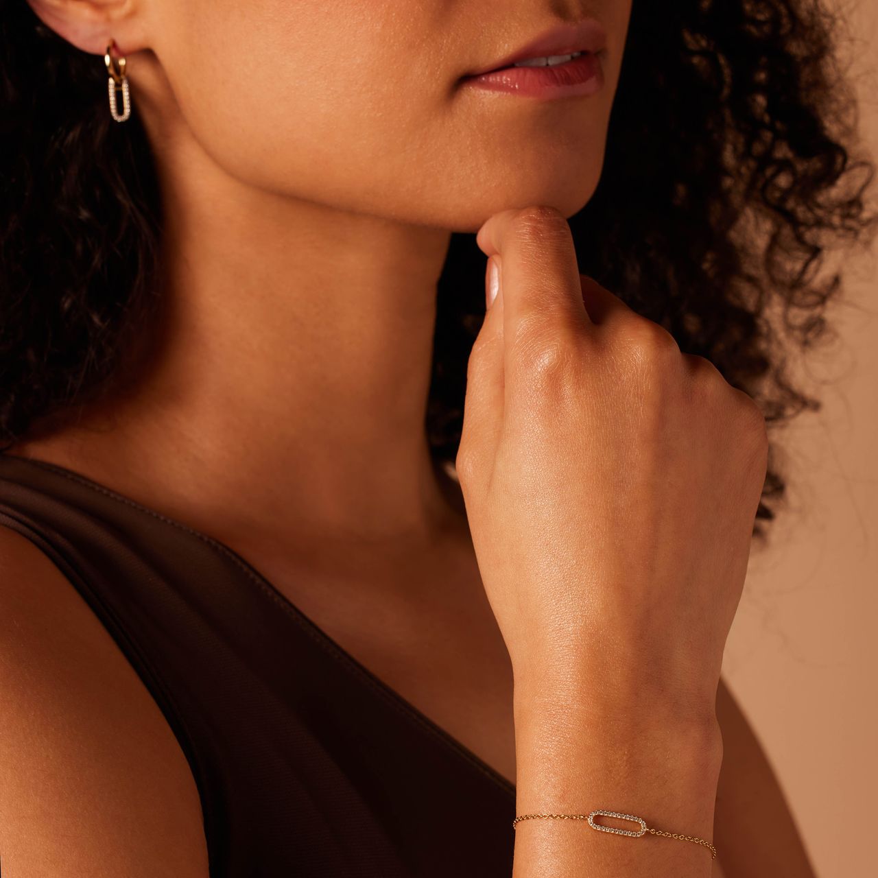 Zilveren goldplated armband met zirkonia voor dames