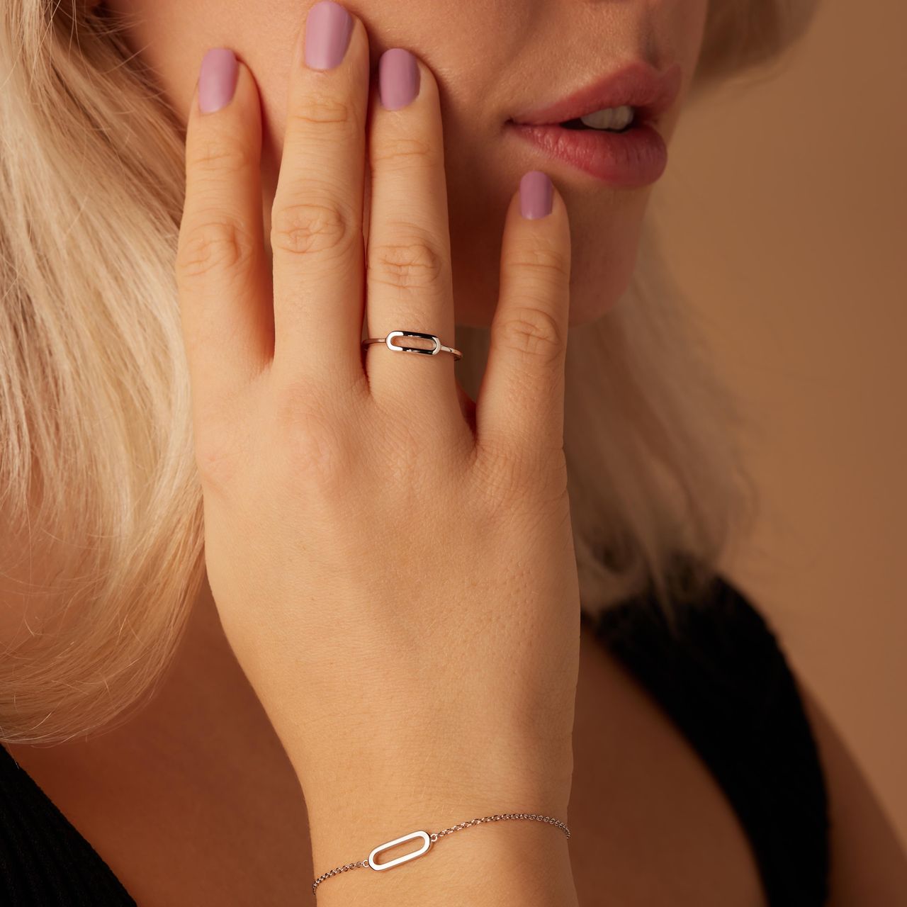 Ring, 925 Silber, oval