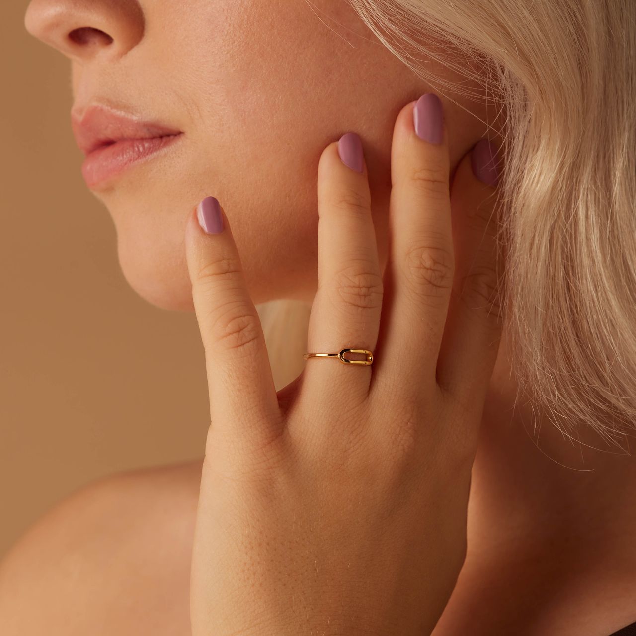 Ring, 925 Silber, vergoldet, oval