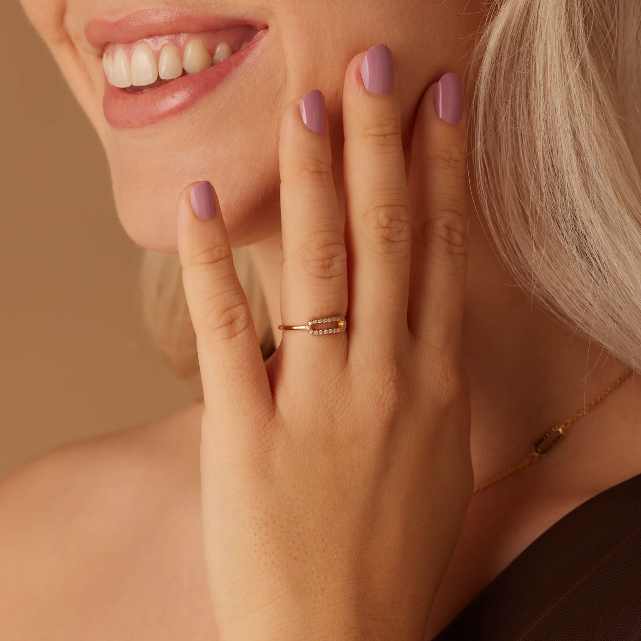 Ring, 925 Silber, vergoldet, oval