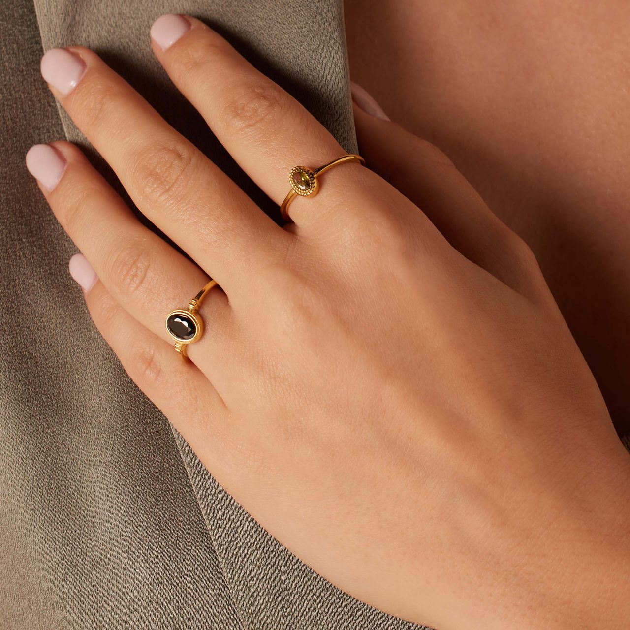 Stalen goldplated ring met zirkonia voor dames