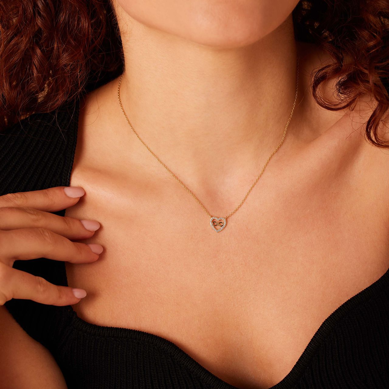 Zilveren goldplated ketting met hanger hart voor dames