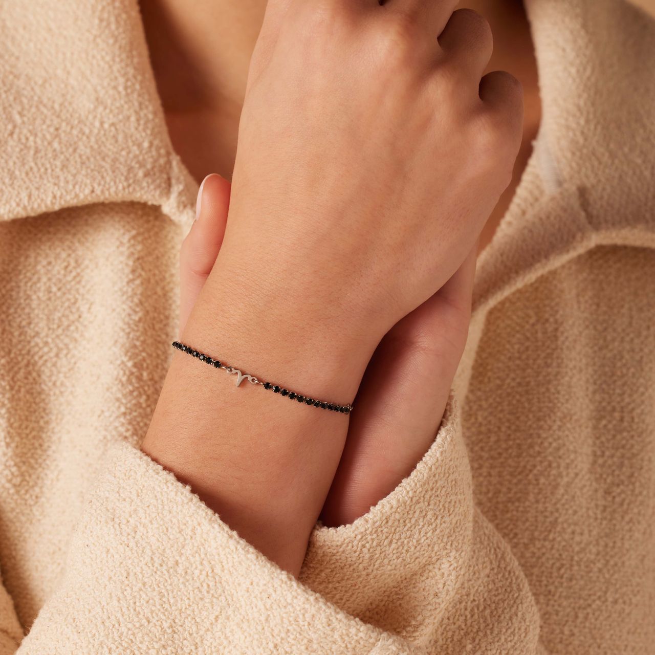 Stainless steel tennis armband Ram/Aries