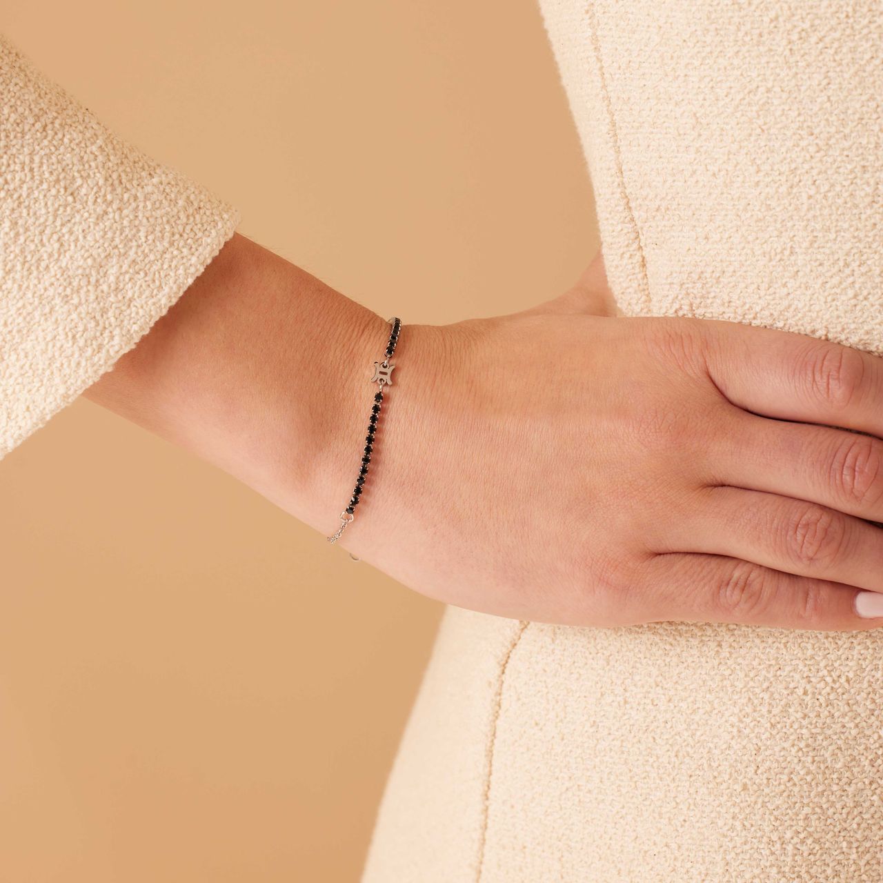 Tennisarmband aus Edelstahl, Zwilling/Gemini