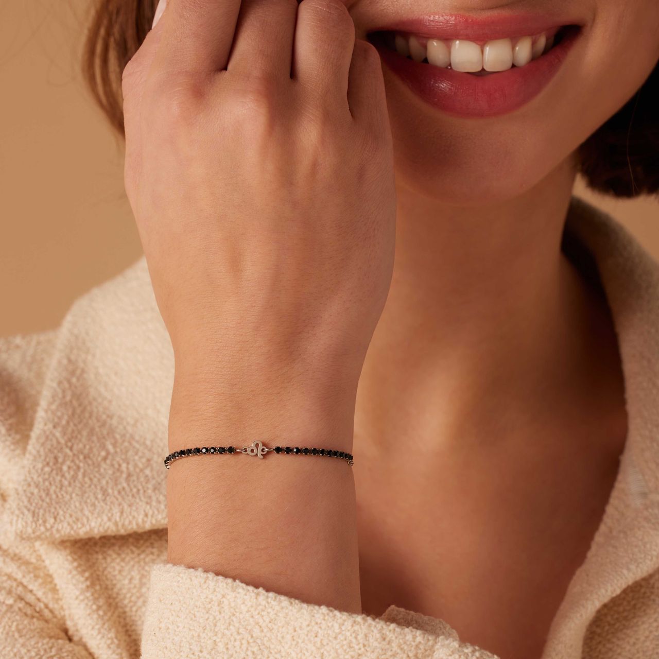 Stalen tennis armband Leeuw/Leo