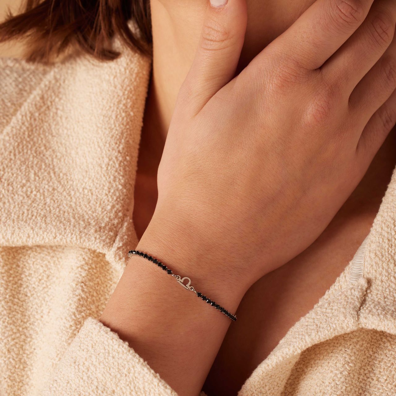 Stainless steel tennis armband Weegschaal/Libra