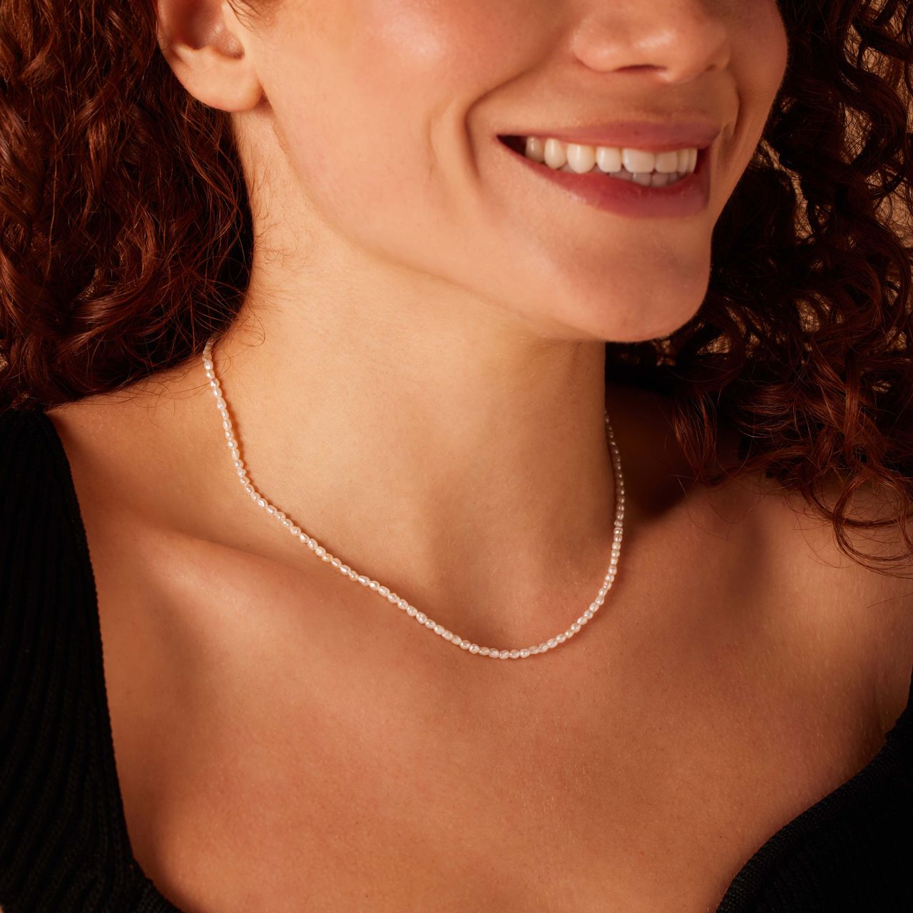 Silberne Perlenkette mit Perle für Damen