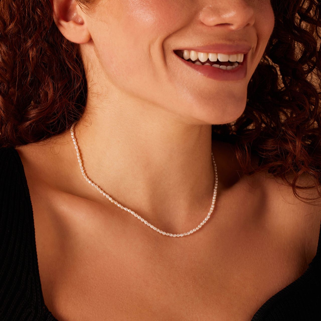 Silberne Perlenkette mit Perle für Damen