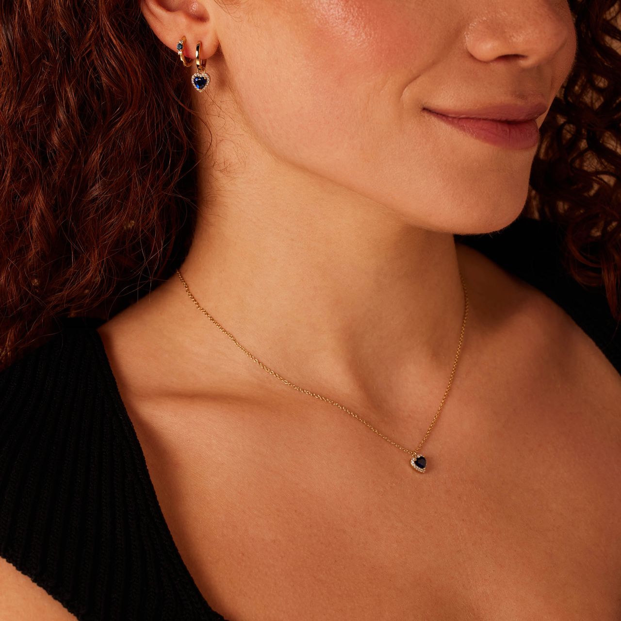 Zilveren goldplated oorringen hart met zirkonia voor dames