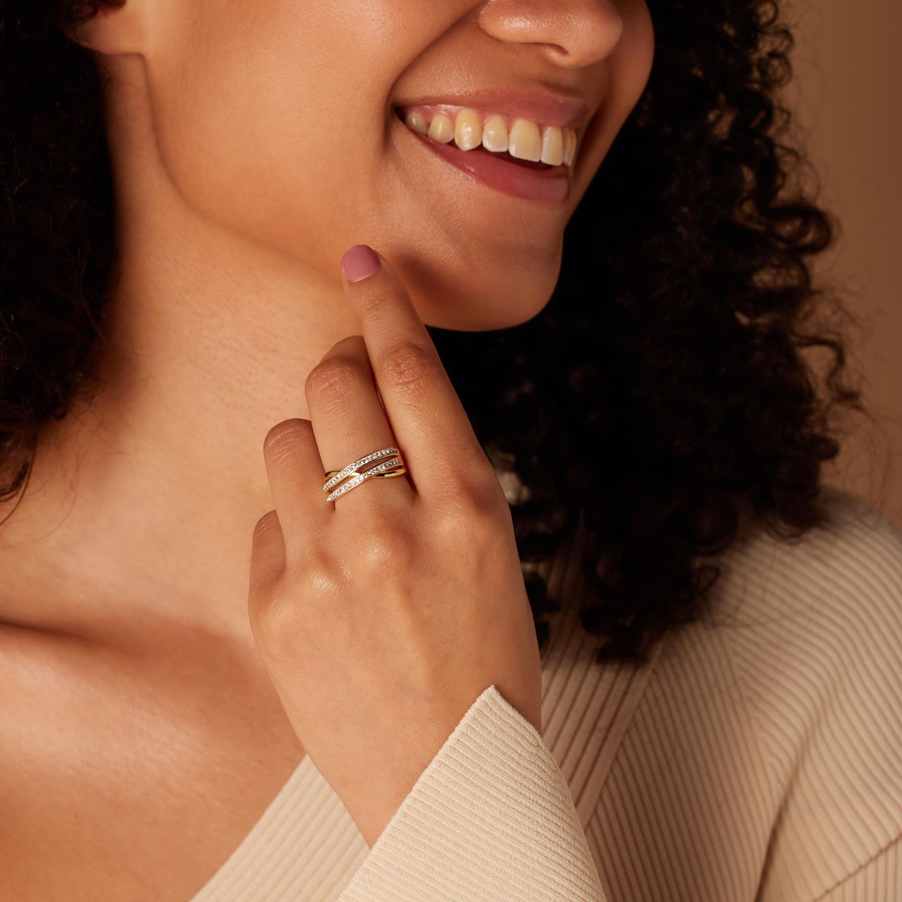 Zilveren goldplated ring kristal