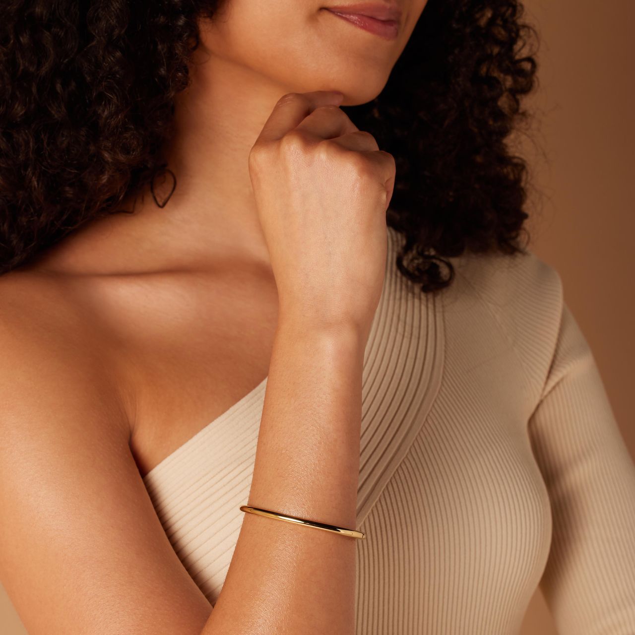 Stalen goldplated bangle voor dames