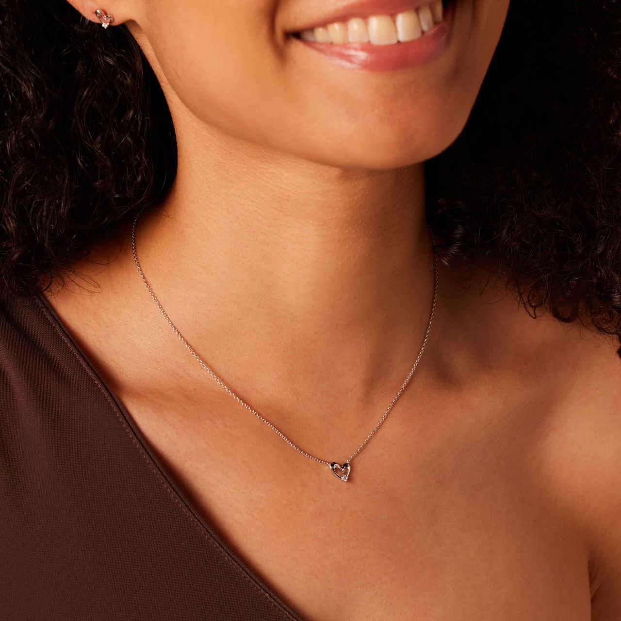 Zilveren ketting met hanger hart voor dames