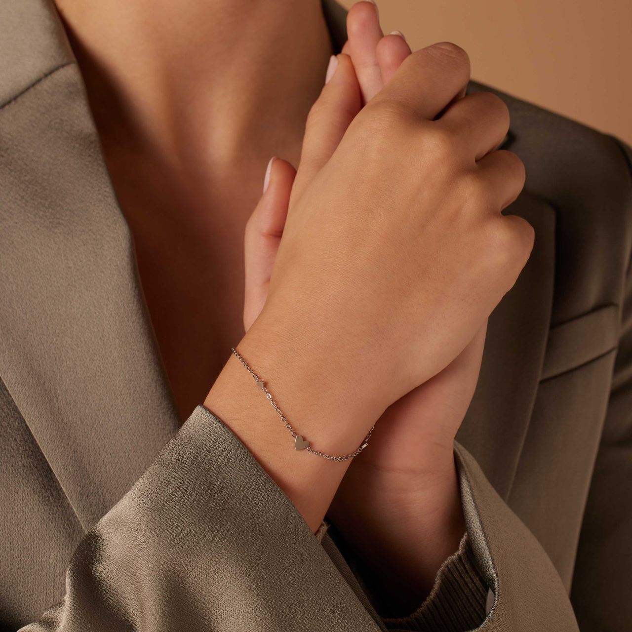 Stainless steel armband met hart met doosje