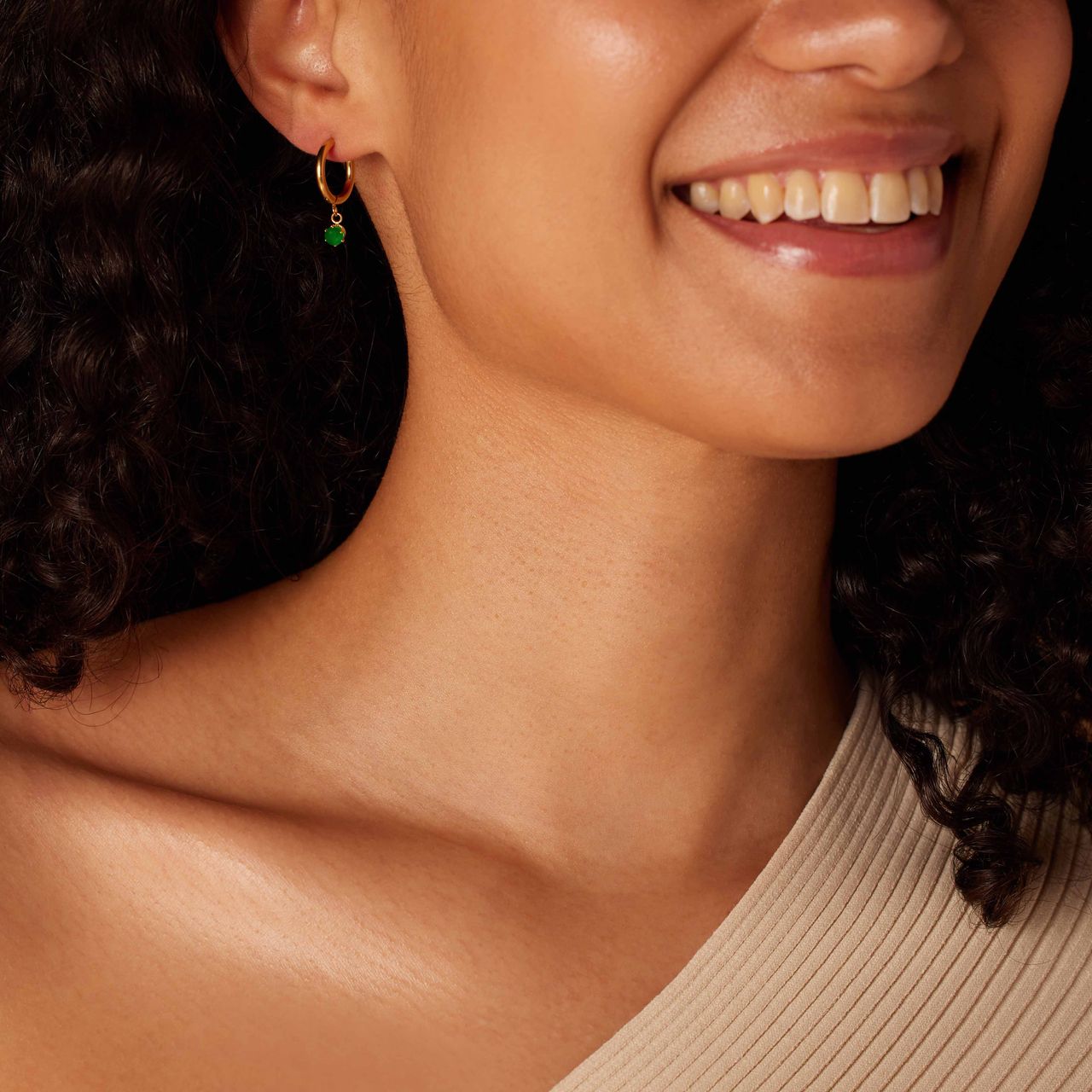 Stalen goldplated oorringen met turquoise voor dames