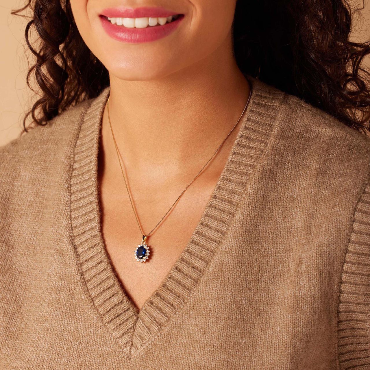 Zilveren goldplated ketting met hanger met zirkonia voor dames