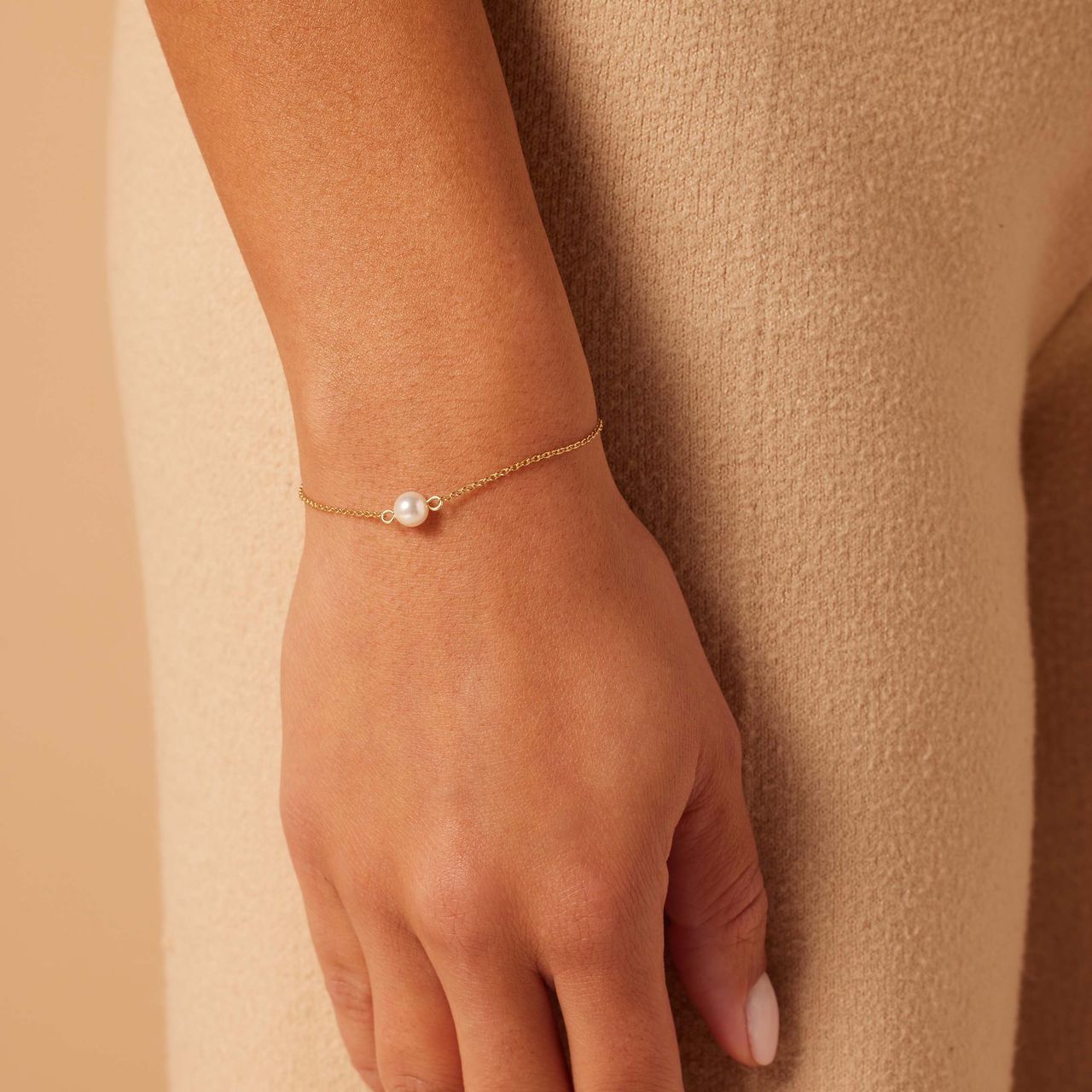 Armband, 925 Silber, vergoldet, mit Perle