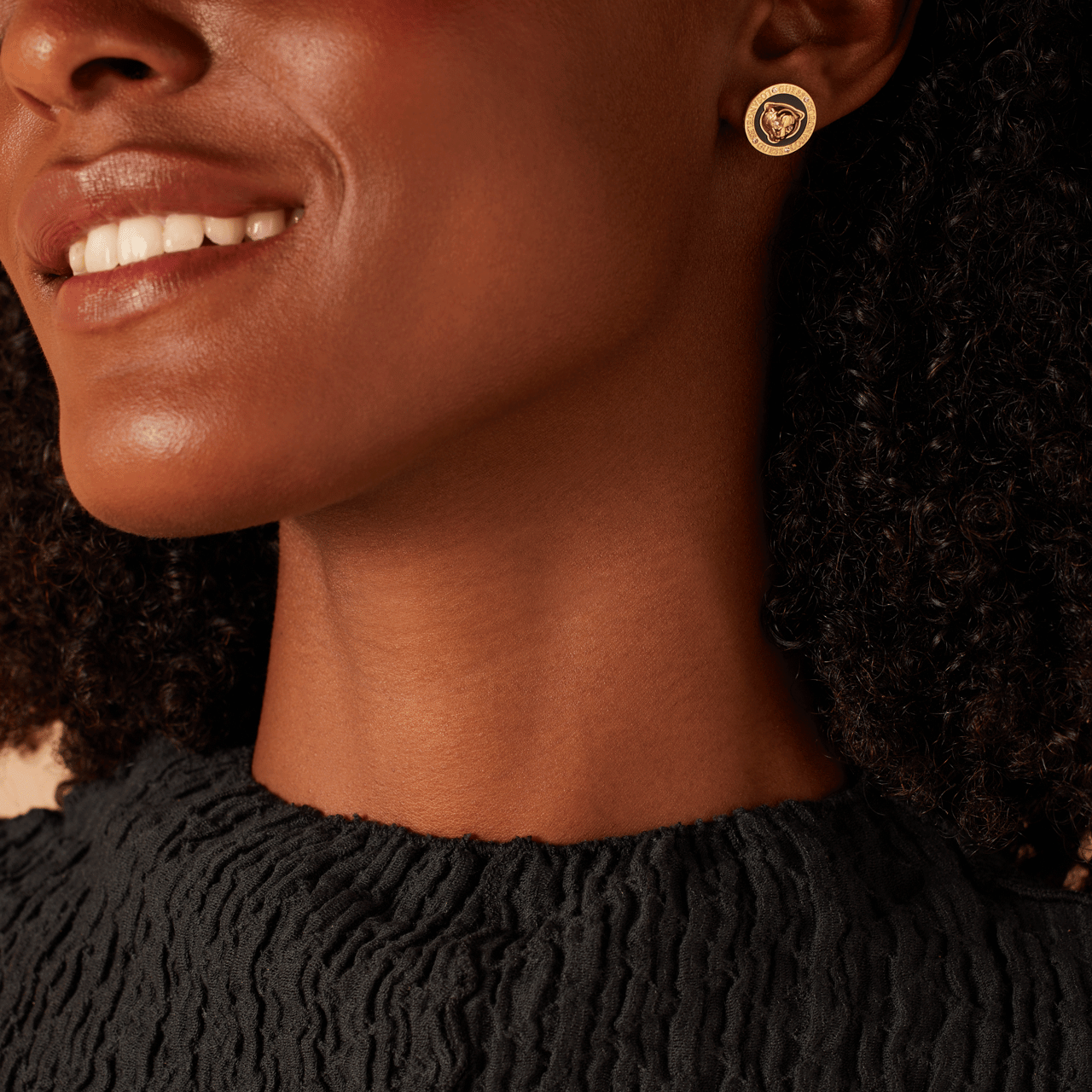 Guess stalen goldplated oorknoppen met kristal voor dames