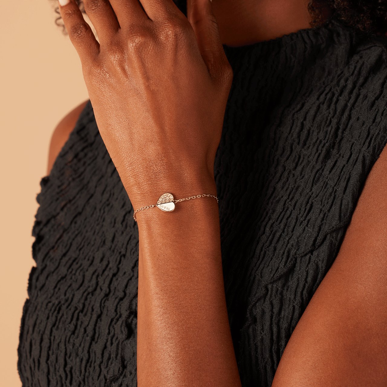 Guess Armband aus Edelstahl, vergoldet, LOVELY GUESS