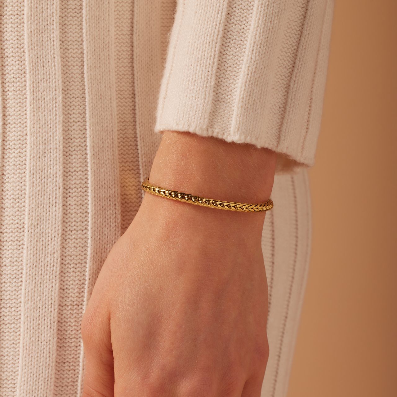 Stalen goldplated fantasiearmband voor dames