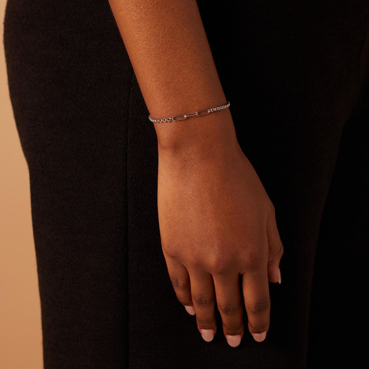 Armbänder aus Edelstahl, Mutter/Tochter, Herz, „Closed-Forever”-Glied