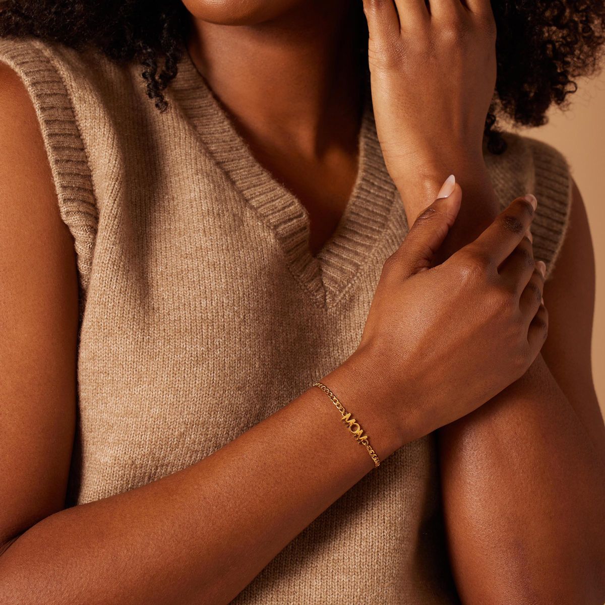 Stainless steel goldplated armbanden mom