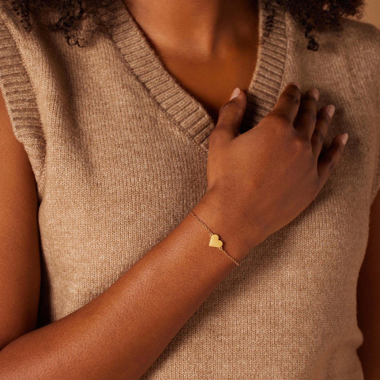 Stalen goldplated armbanden Moeder/Dochter hart
