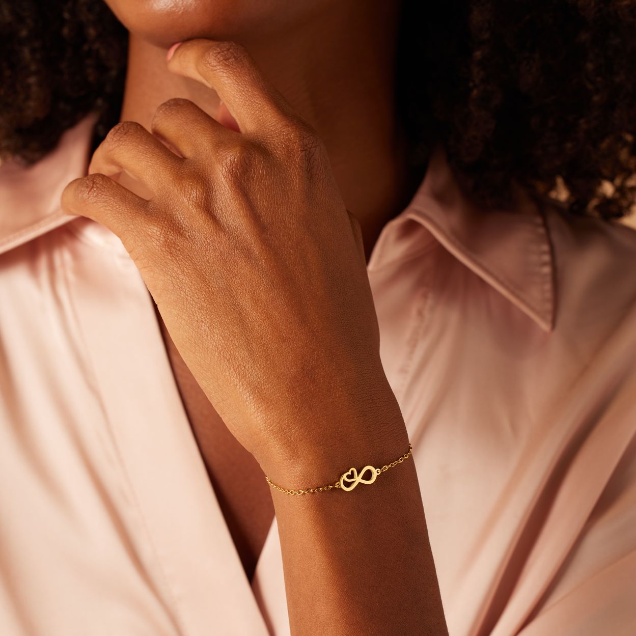 Stainless steel goldplated armbanden Moeder/Dochter infinity