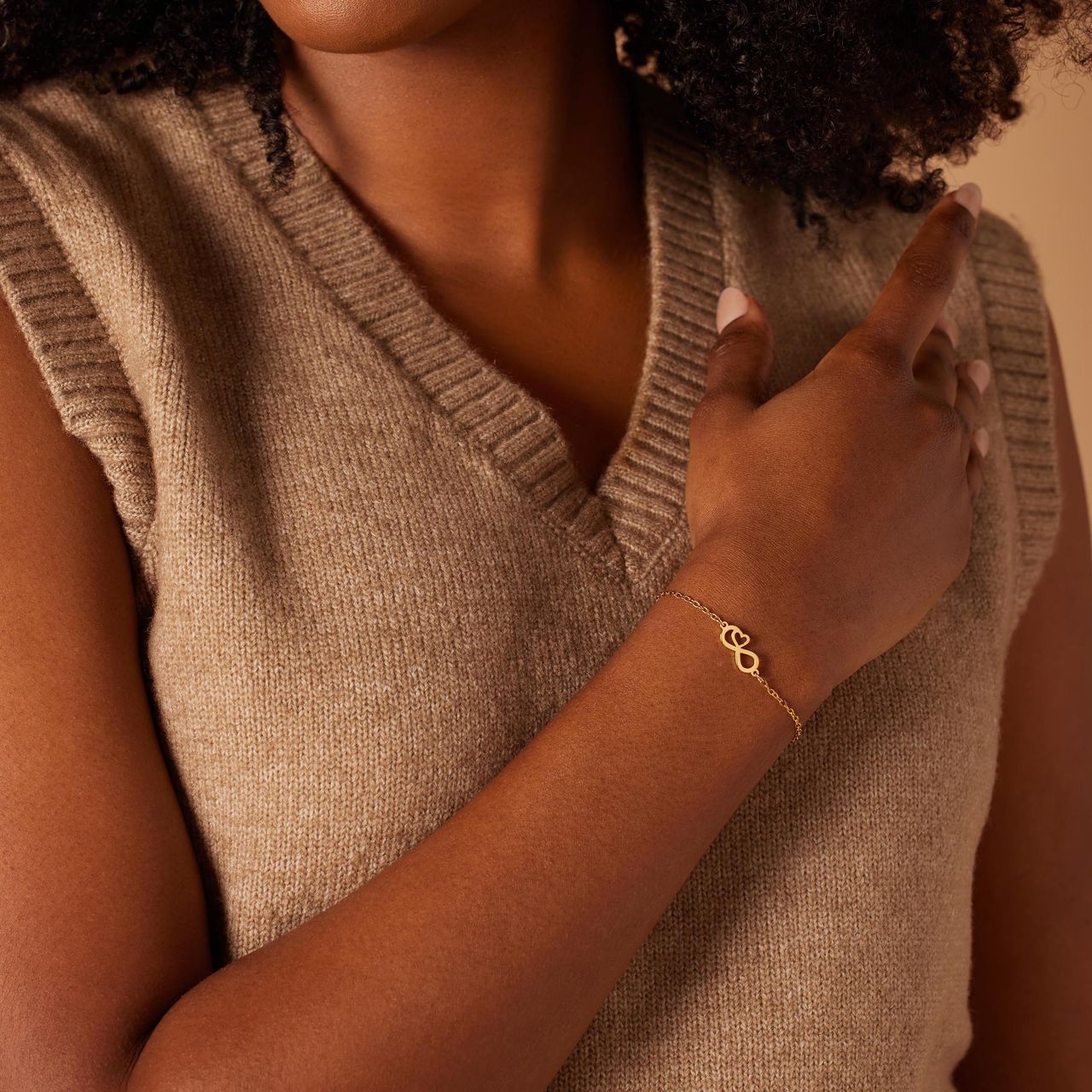 Stalen goldplated armbanden Moeder/Dochter infinity