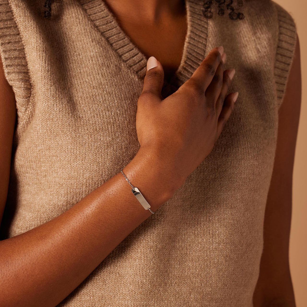 Armbänder aus Edelstahl, Mutter/Tochter, Stange