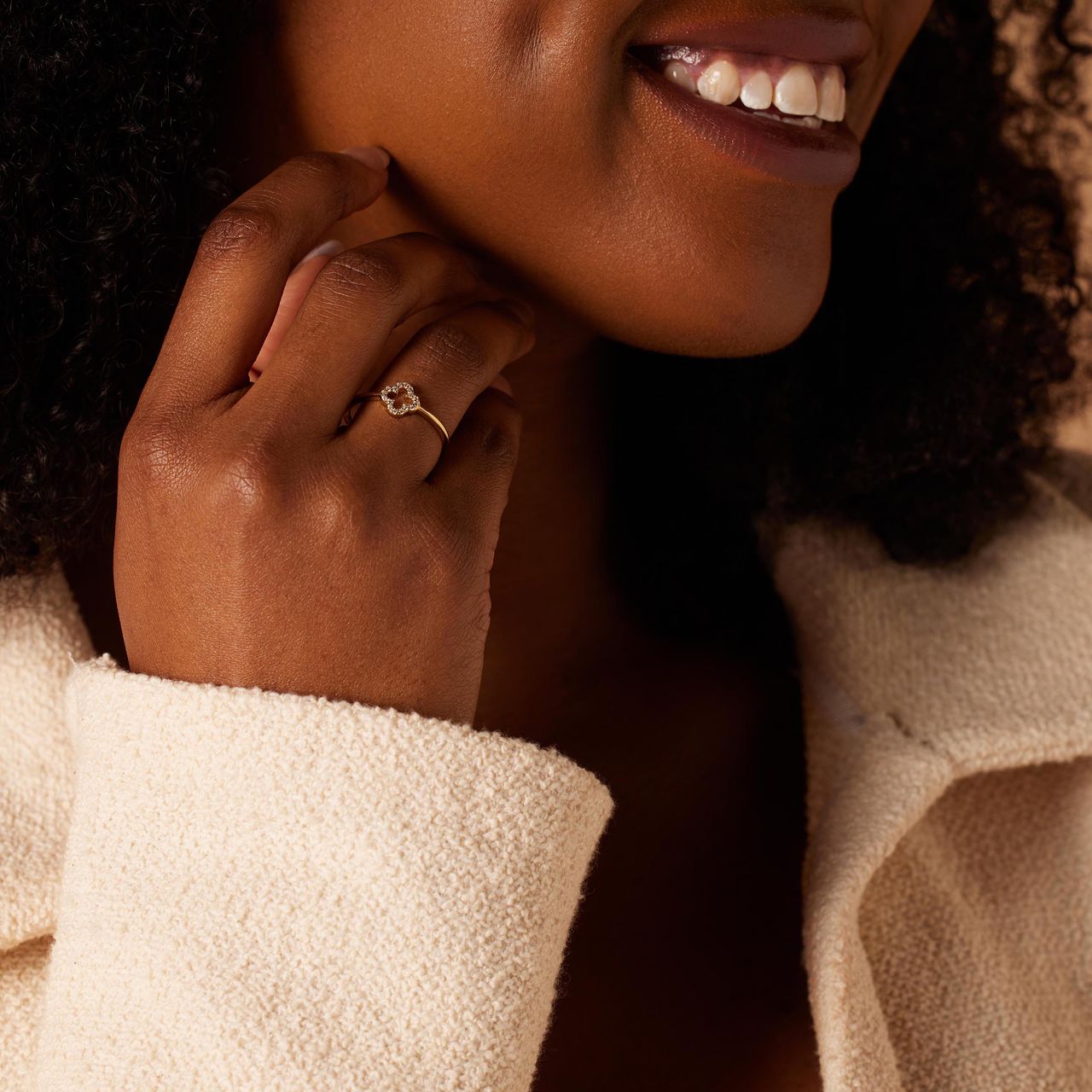 Zilveren goldplated ring klaver zirkonia